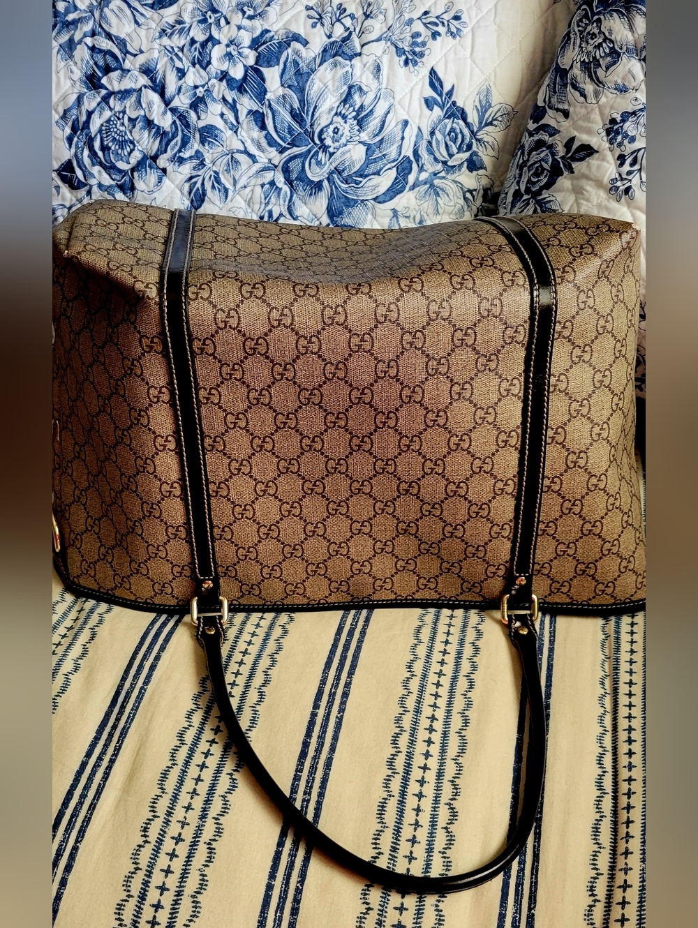 GUCCI GG Supreme Medium Joy Tote Tattoo Rose Hearts collection Authentic! - Picture 16 of 16